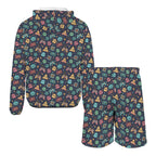 Video Game Men's Lightweight Sun Hoodie & Shorts Set Men's Lightweight Sun Hoodie & Shorts Games Printed Offshore Retro