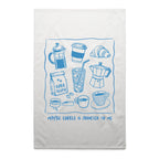 Maybe Coffee Is Addicted To Me - AS Colour Tea Towel White One Size Tea Towel Coffee Printed In Australia