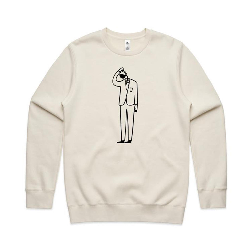 Coffee Brain - AS Colour Stencil Crew Sweatshirt Ecru Sweatshirt Coffee Printed In Australia