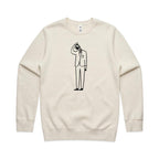 Coffee Brain - AS Colour Stencil Crew Sweatshirt Ecru Sweatshirt Coffee Printed In Australia