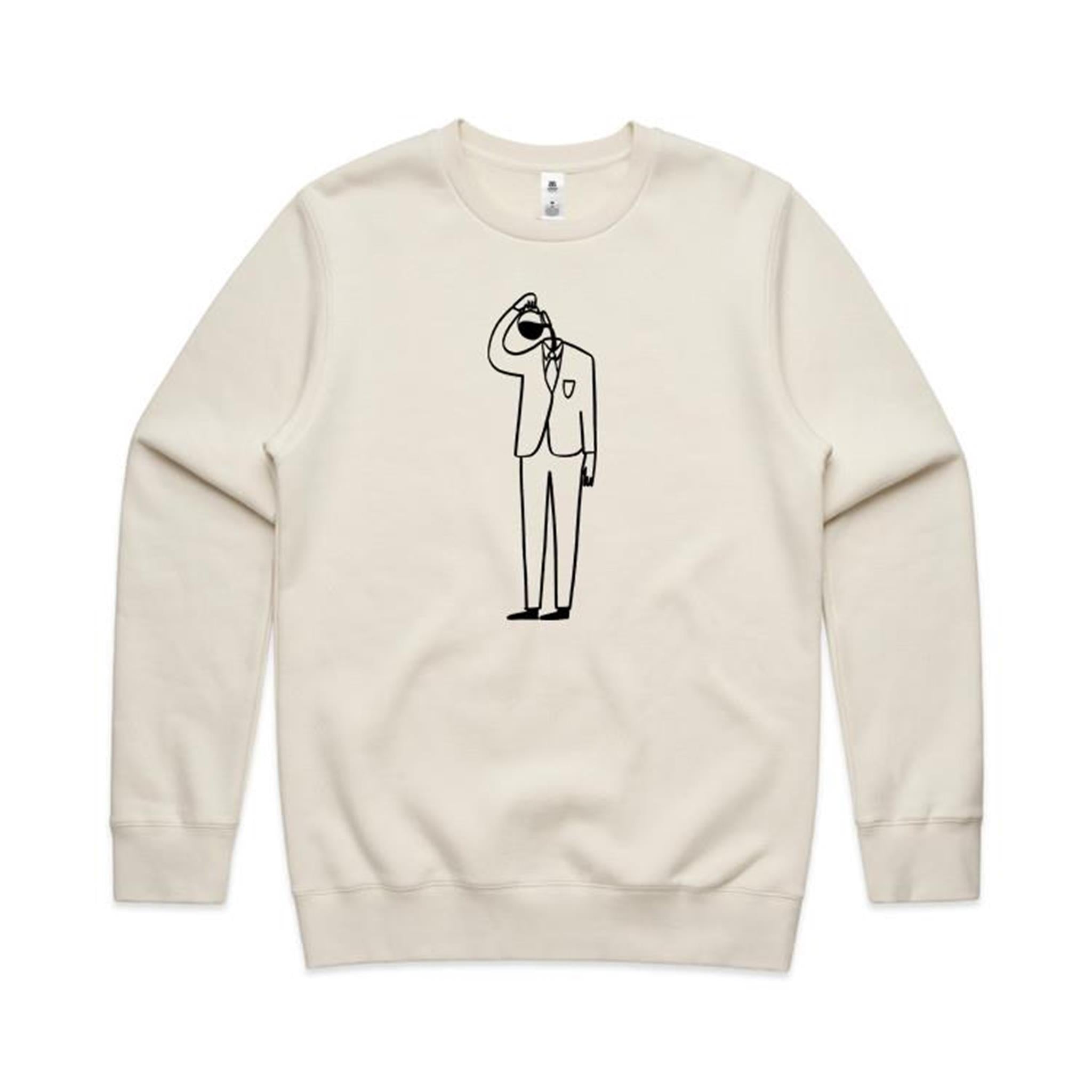 Coffee Brain - AS Colour Stencil Crew Sweatshirt Ecru Sweatshirt Coffee Printed In Australia