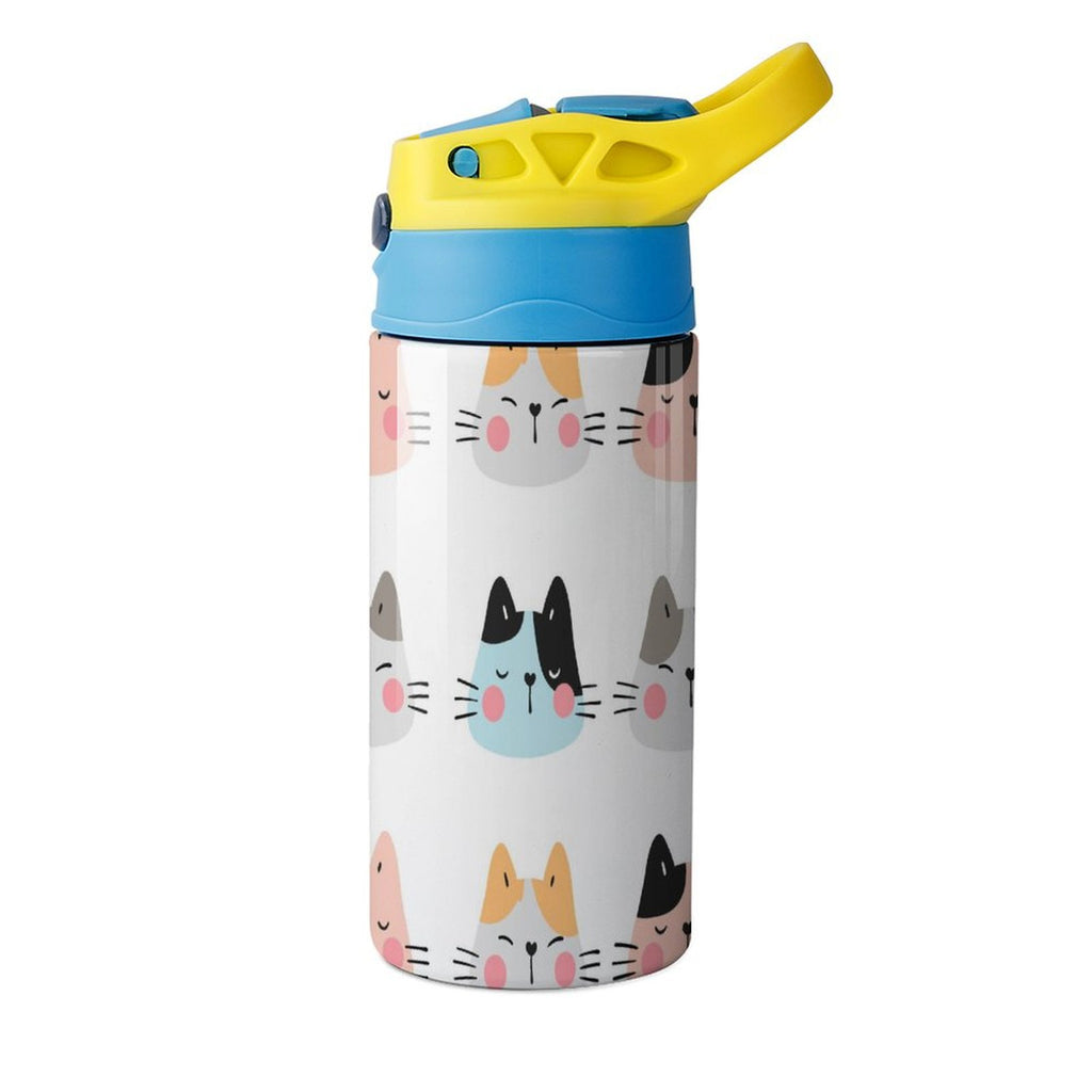 Cat Faces - Little Kids Water Bottle Little Kids Water Bottle animal Printed Offshore