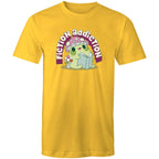 Fiction Addiction - Mens T-Shirt Yellow Mens T-shirt Printed In Australia Reading