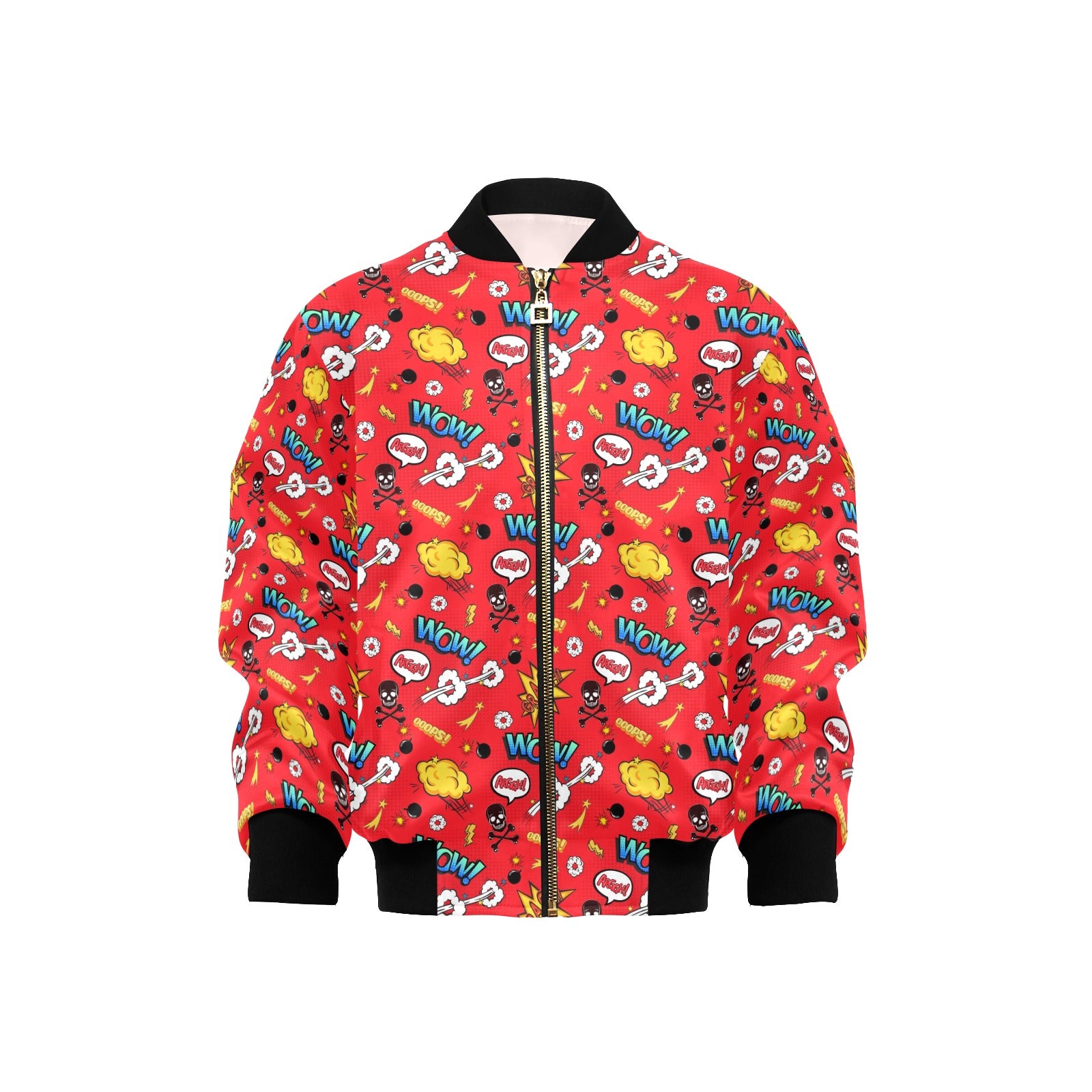 Comic Book Red Kids Bomber Jacket XL Kids Bomber Jacket comic Printed Offshore