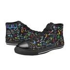 Math Scribbles - Women's High Top Canvas Shoes