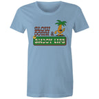 Slow Down And Enjoy Life - Womens T-shirt Carolina Blue Womens T-shirt Positivity Printed In Australia Retro