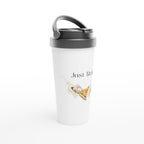 Just Relax - White 15oz Stainless Steel Travel Mug Travel Mug Coffee Globally Fulfilled