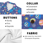 Planets On Blue Men's Hawaiian Shirt