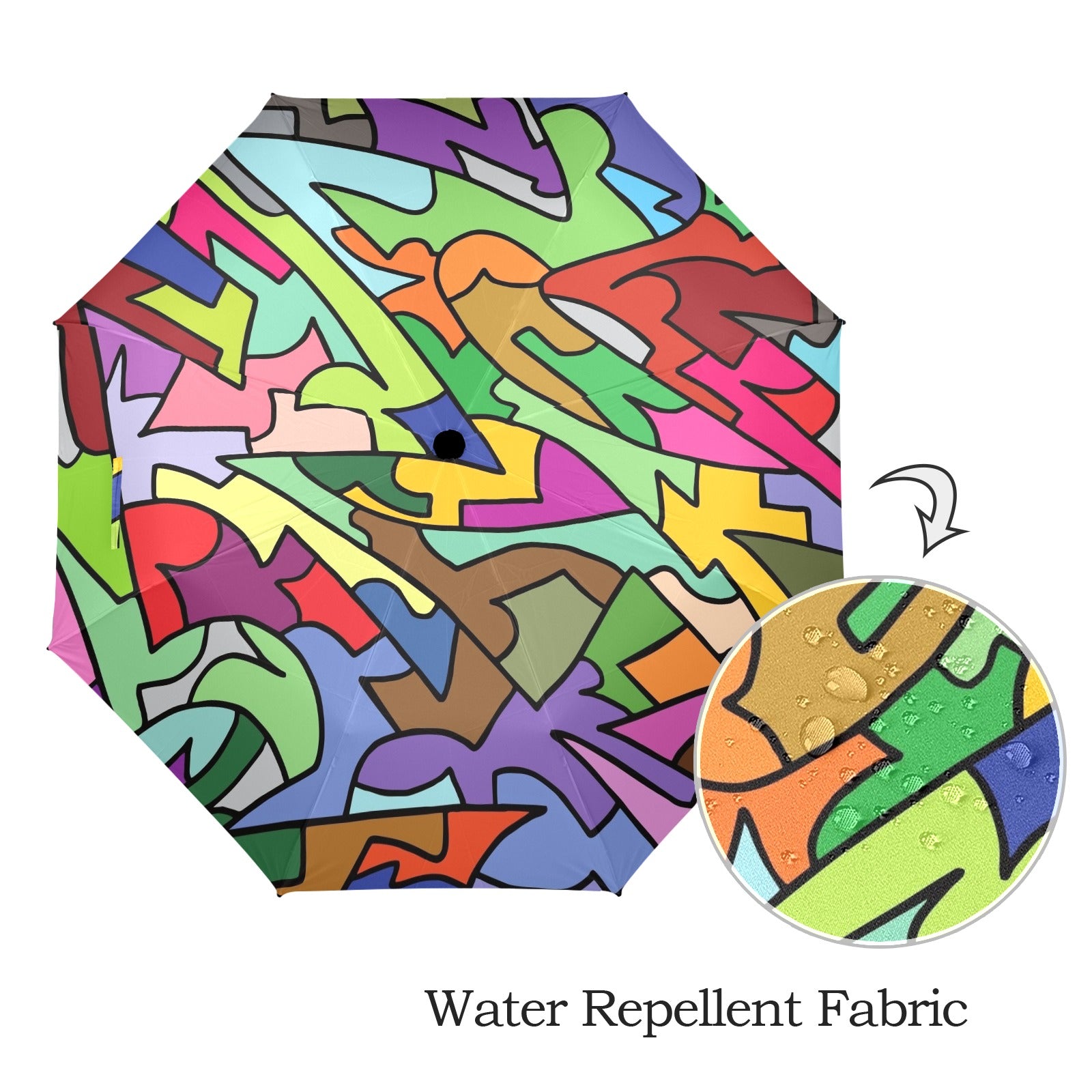 Bright Abstract - Semi-Automatic Foldable Umbrella (Model U12) Semi-Automatic Foldable Umbrella (U12)