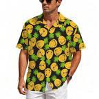 Cool Pineapples Men's Crinkle Hawaiian Shirt