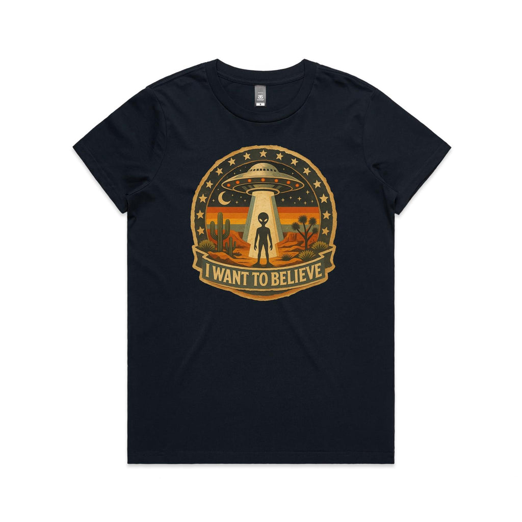 I Want To Believe Vintage UFO Women's AS Colour T-shirt