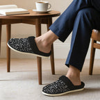 Mathematics Men's Fur Trim Thick-Sole Indoor Slippers Men's Fur Trimmed Slippers Maths Printed Offshore
