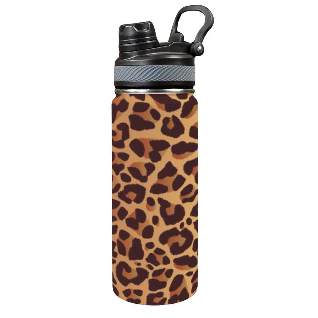 Leopard Print Insulated Water Bottle with Dual-Use Lid (18oz) One Size Insulated Water Bottle with Dual-Use Lid (18oz) animal Printed Offshore