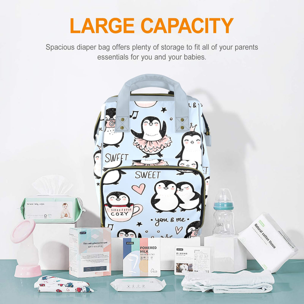 Penguin Love - Multi-Function Backpack, Nappy / Diaper Bag