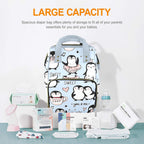 Penguin Love - Multi-Function Backpack, Nappy / Diaper Bag