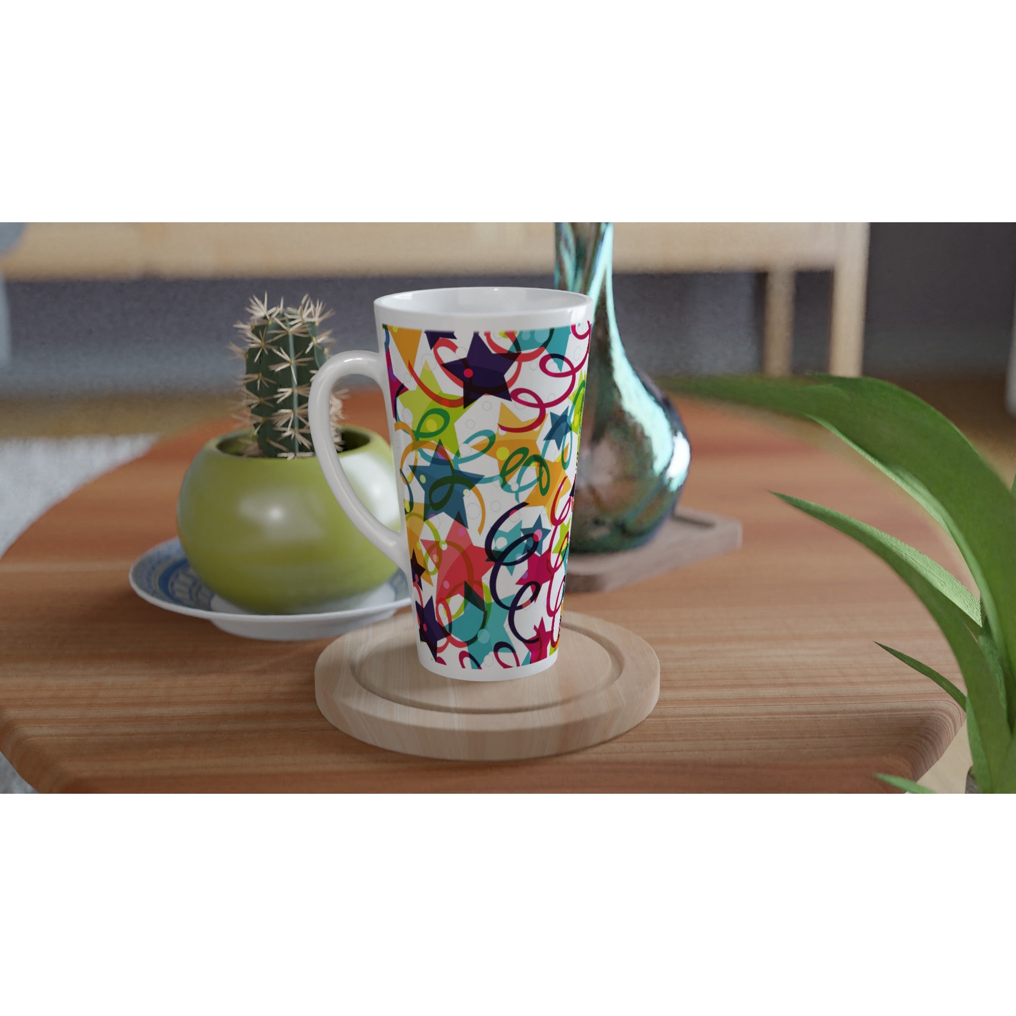 Celebration - White Latte 17oz Ceramic Mug Latte Mug Globally Fulfilled