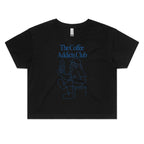 The Coffee Addicts Club Women's AS Colour Crop Tee Black Coffee Printed In Australia