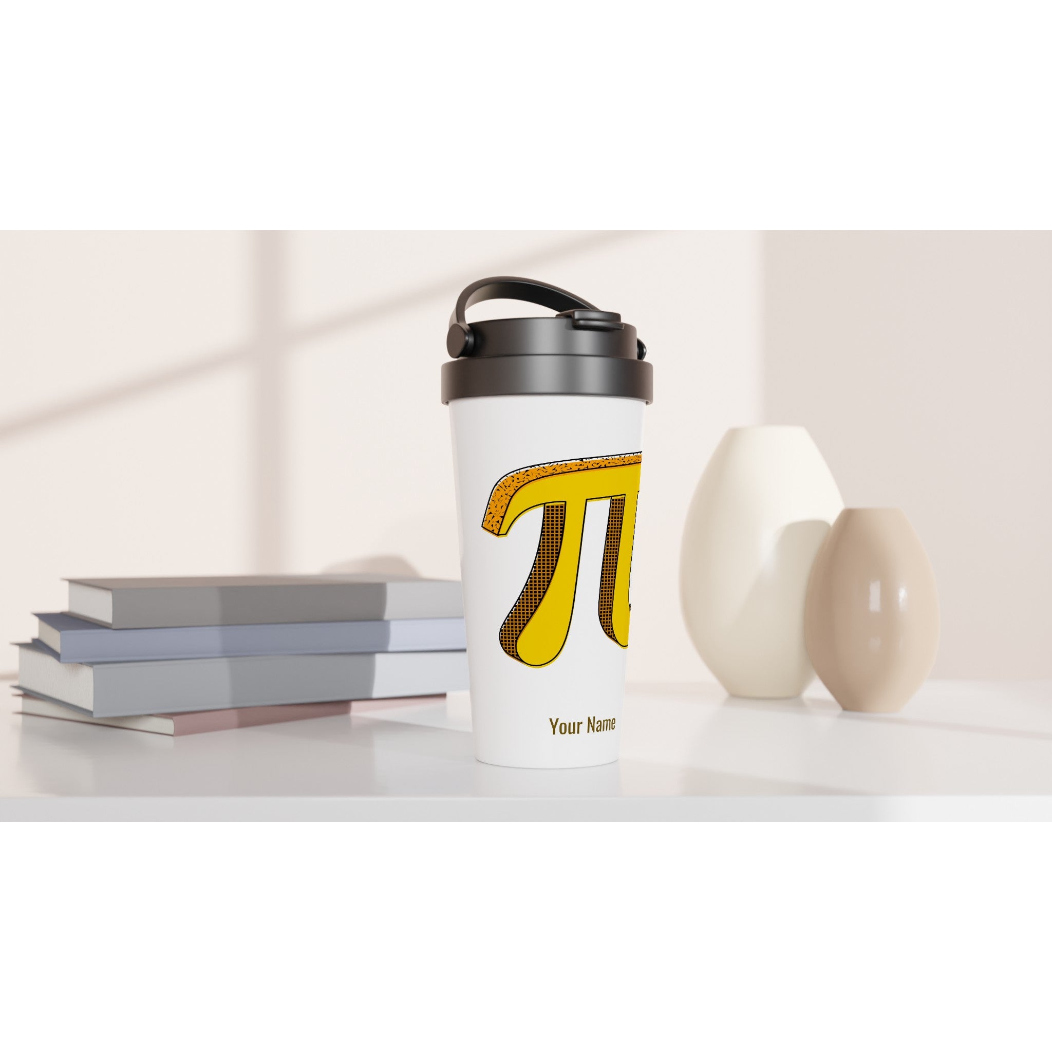 Personalised - Pi - White 15oz Stainless Steel Travel Mug Personalised Travel Mug Globally Fulfilled maths