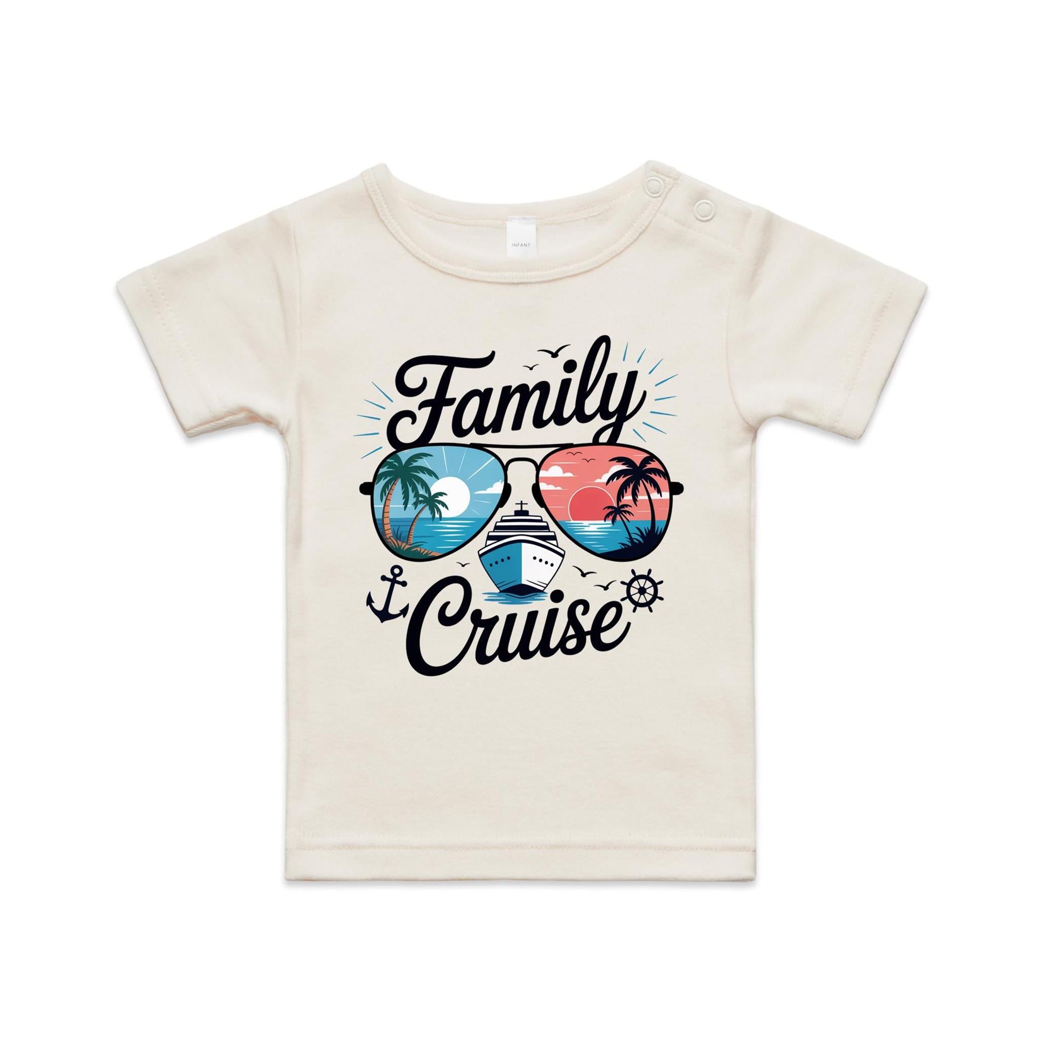 Family Cruise Baby Cruise T-shirt Natural Baby Cruise T-shirt Cruise Printed In Australia