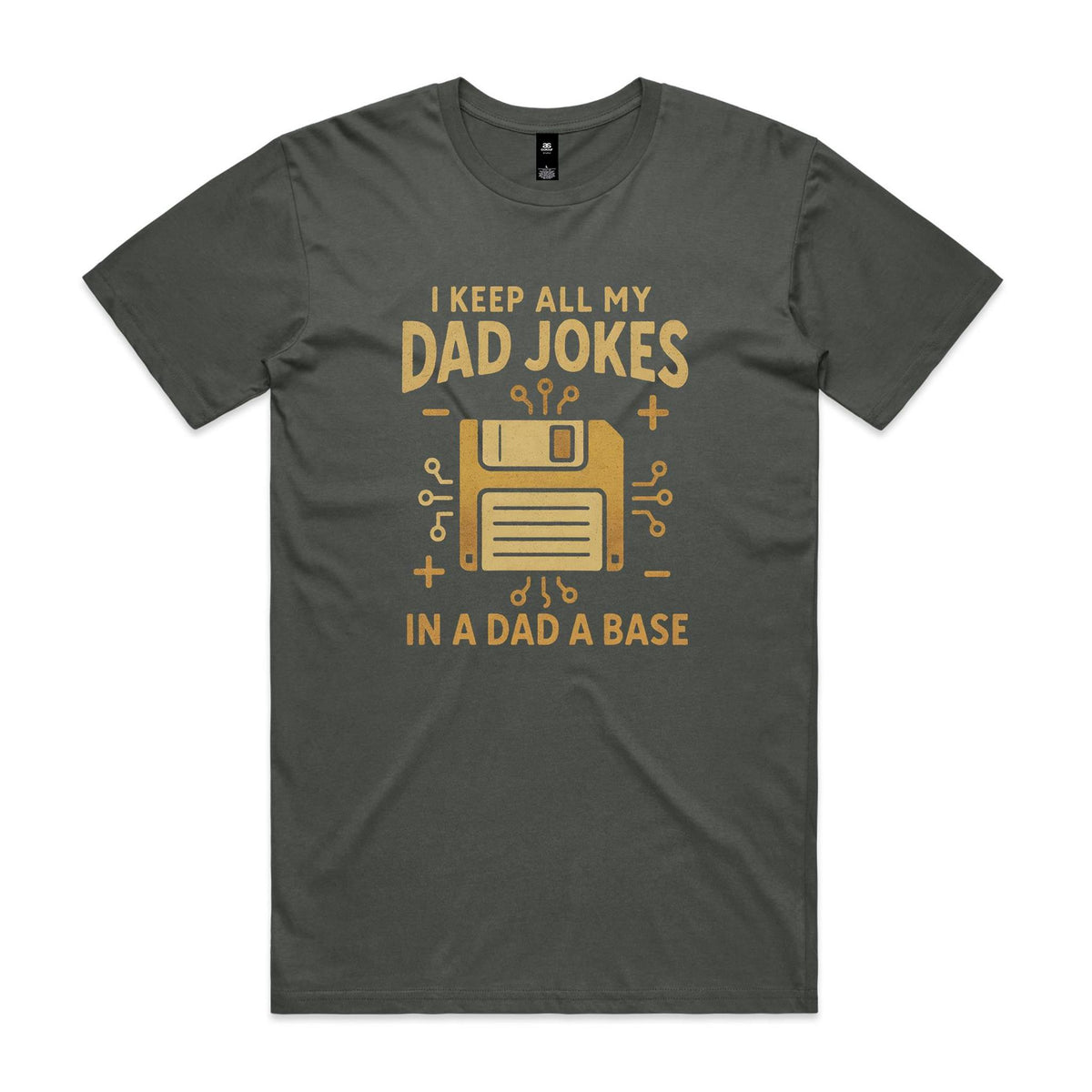 Dad Jokes Dad A Base Men's AS Colour T-shirt Charcoal Mens T-shirt Dad Printed In Australia