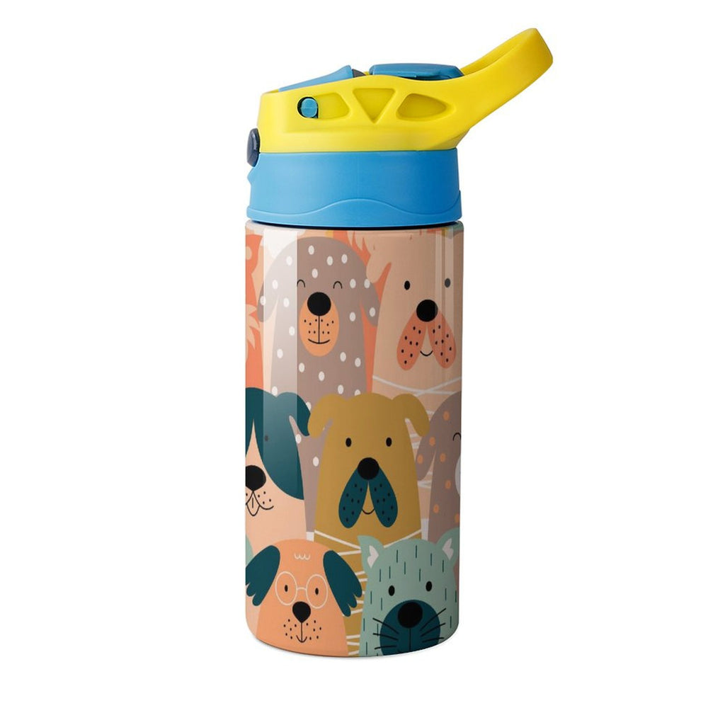 Dog Crowd - Little Kids Water Bottle Little Kids Water Bottle animal Printed Offshore