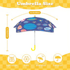 Planets On Blue Kids Safe Round Corner Umbrella