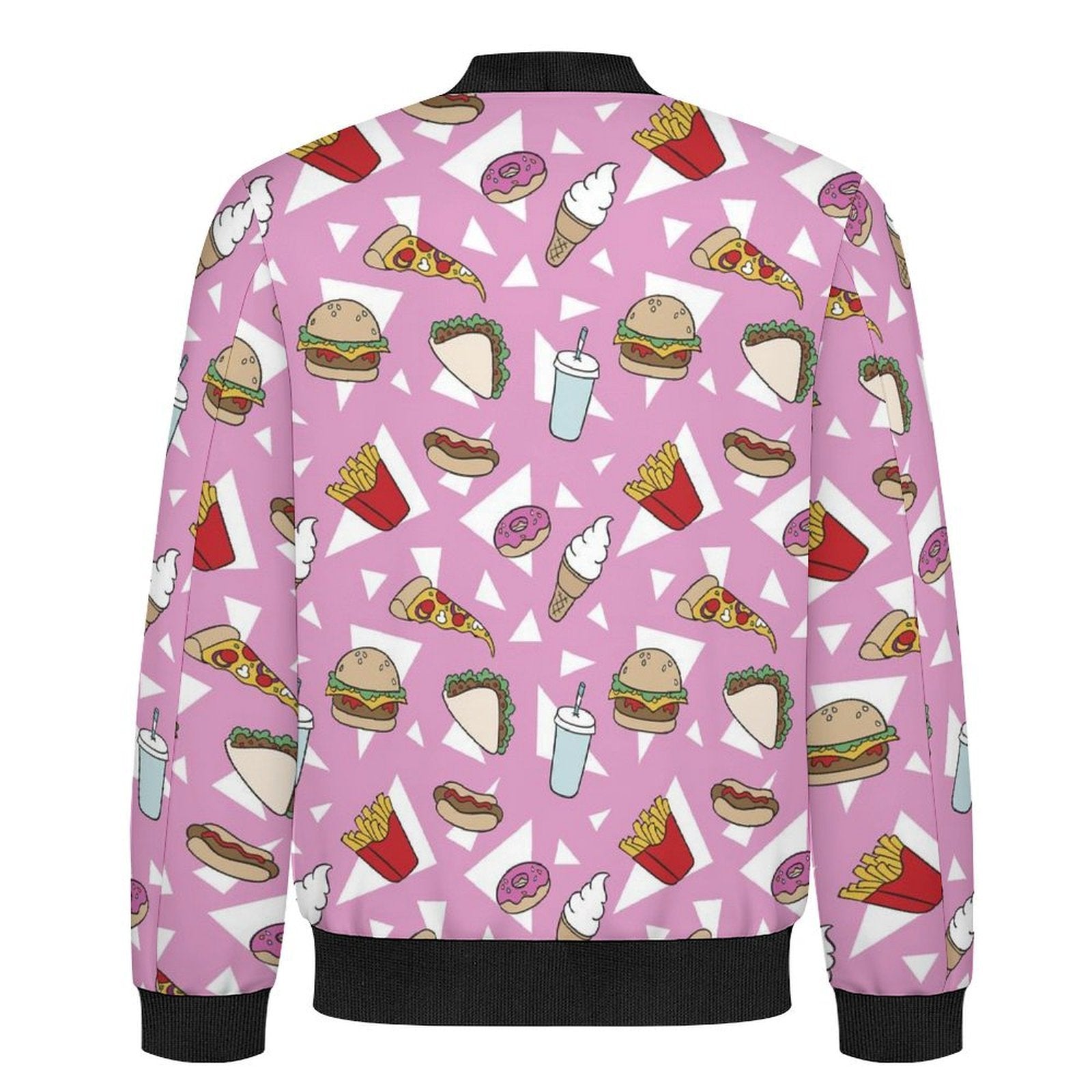 Fast Food Men's Casual Zip‑Up Bomber Jacket