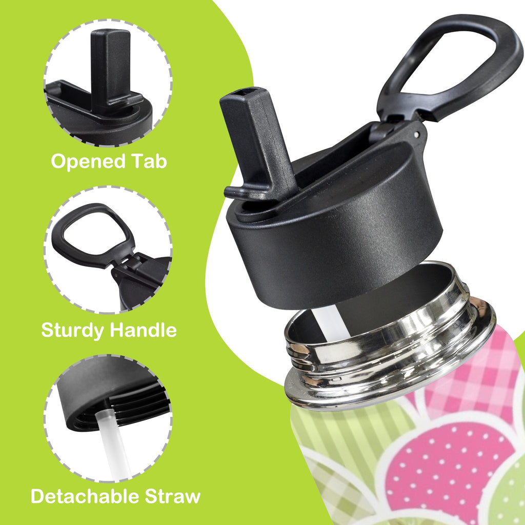 Floral Tabs 12oz Kids Water Bottle with Straw Lid