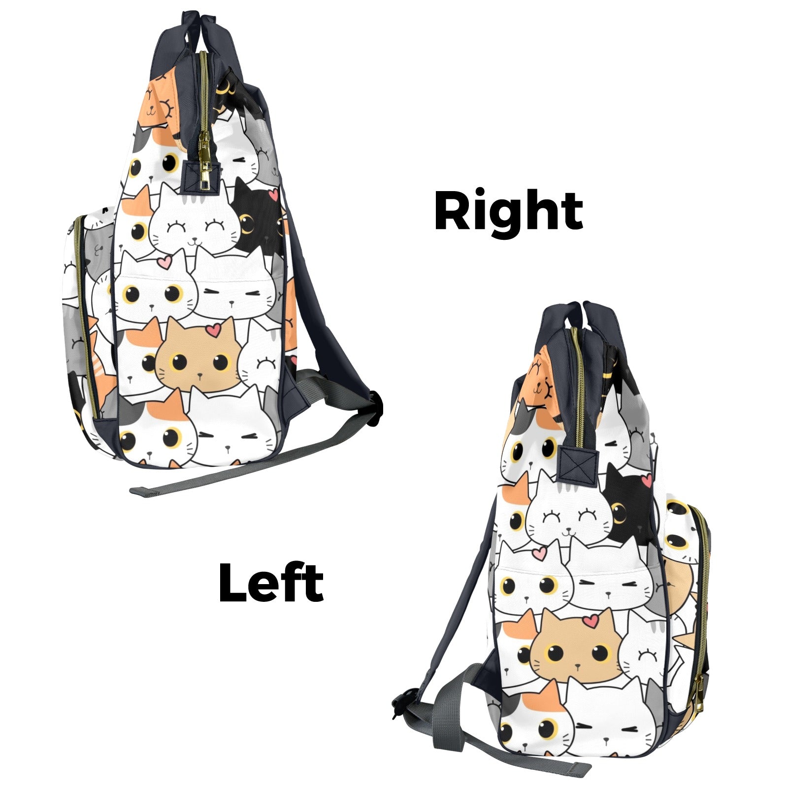 Cute Cartoon Cats - Multi-Function Backpack, Nappy / Diaper Bag