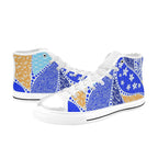 Blue Swirl - Men's High Top Canvas Shoes
