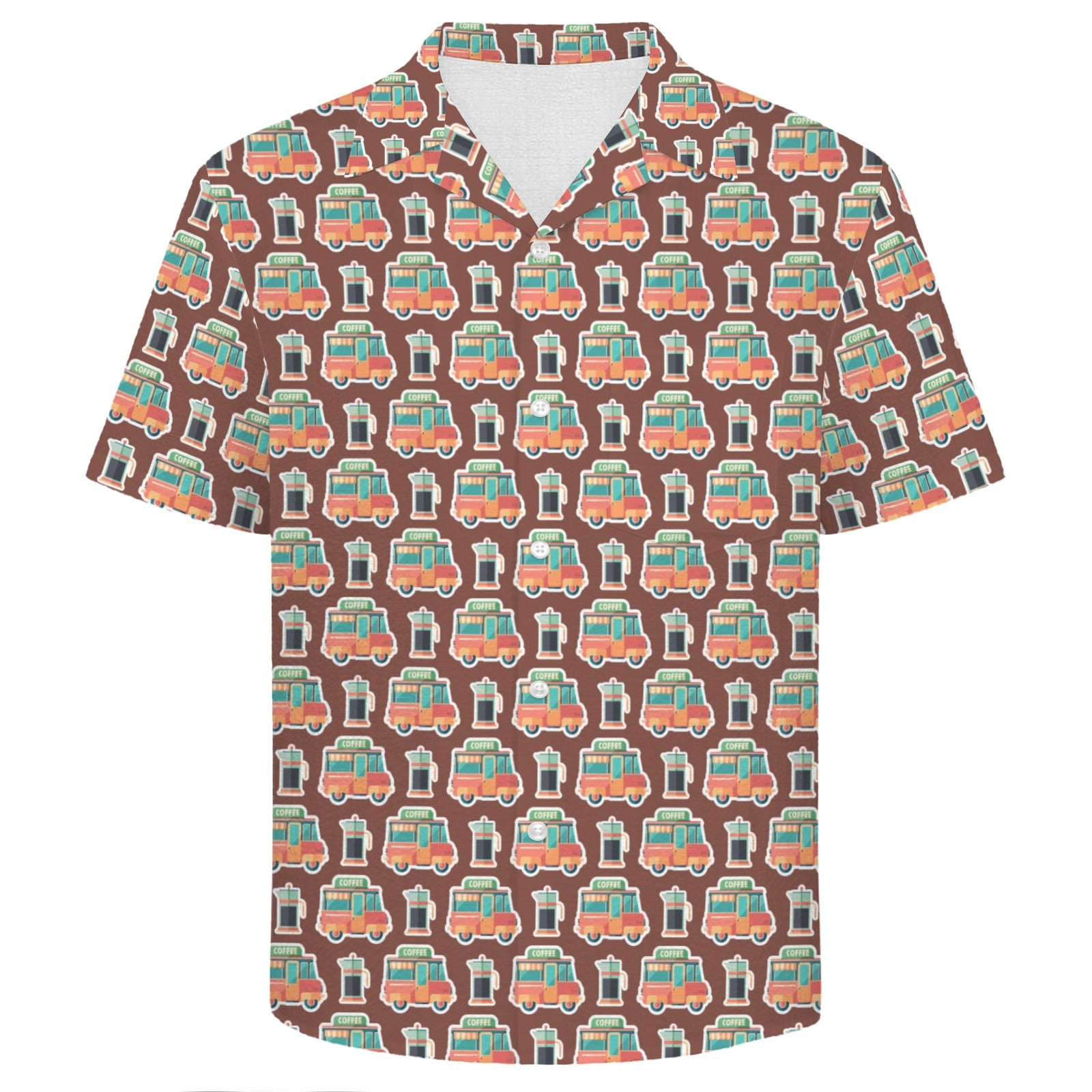 Coffee Van Men's Crinkle Hawaiian Shirt