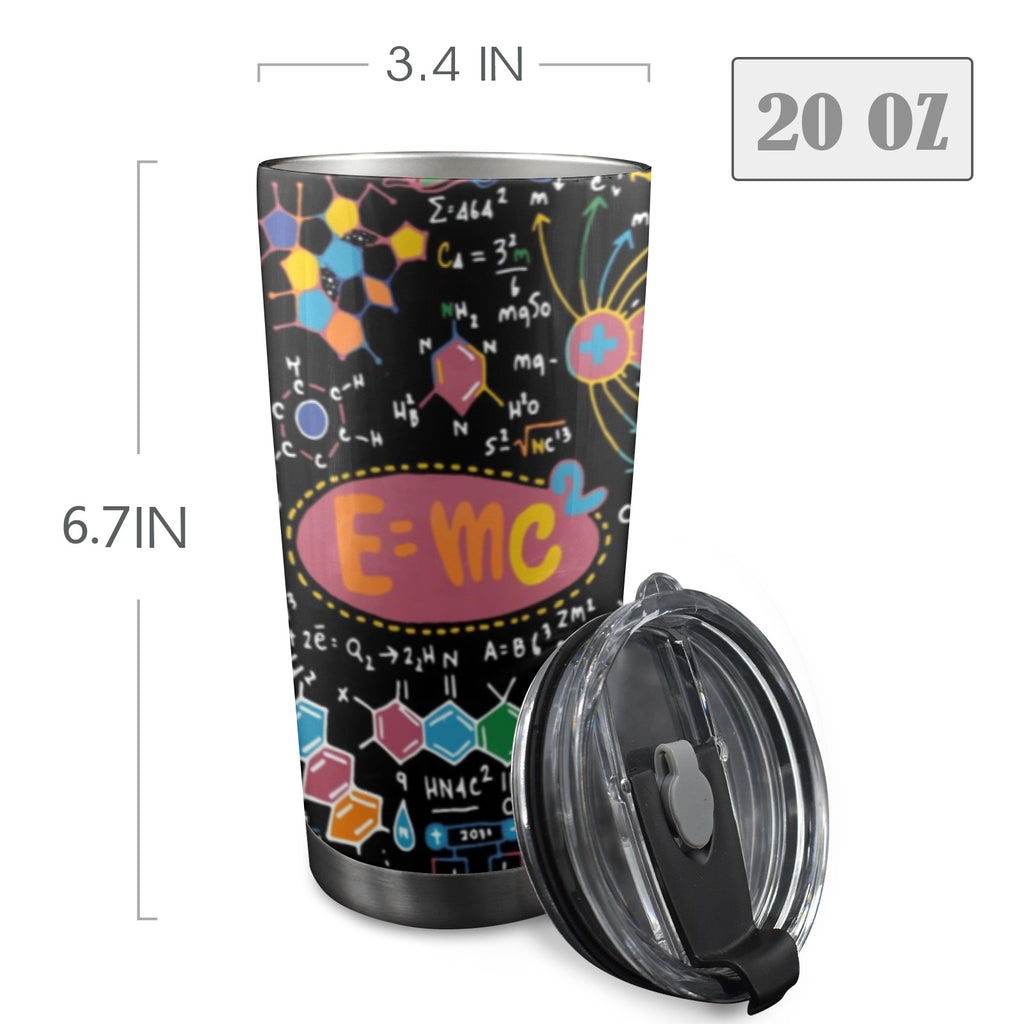 Science Time Blackboard - 20oz Mobile Tumbler with Lid (Black Lock) 20oz Travel Mug Printed Offshore Science