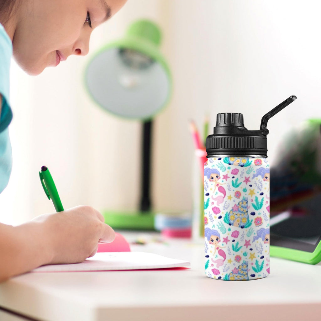 Mermaid World Kids Water Bottle with Chug Lid (12 oz) Kids Water Bottle with Chug Lid Printed Offshore