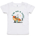 Hotdog, I'm On A Roll - Baby T-shirt White Baby T-shirt Food Printed In Australia