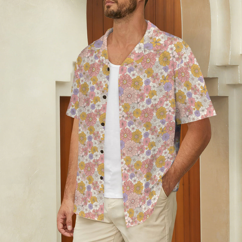 Faded Floral Men's Hawaiian Shirt