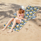 Lemon Seagull Beach Chair Towel Cover with Side Pockets