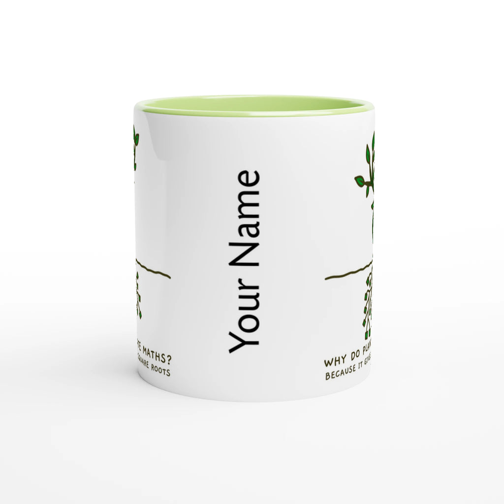 Personalised - Square Roots - White 11oz Ceramic Mug Personalised 11oz Mug customise Globally Fulfilled Maths personalise Plants Science