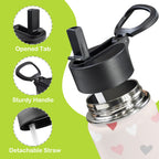 Pretty Hearts 12oz Kids Water Bottle with Straw Lid