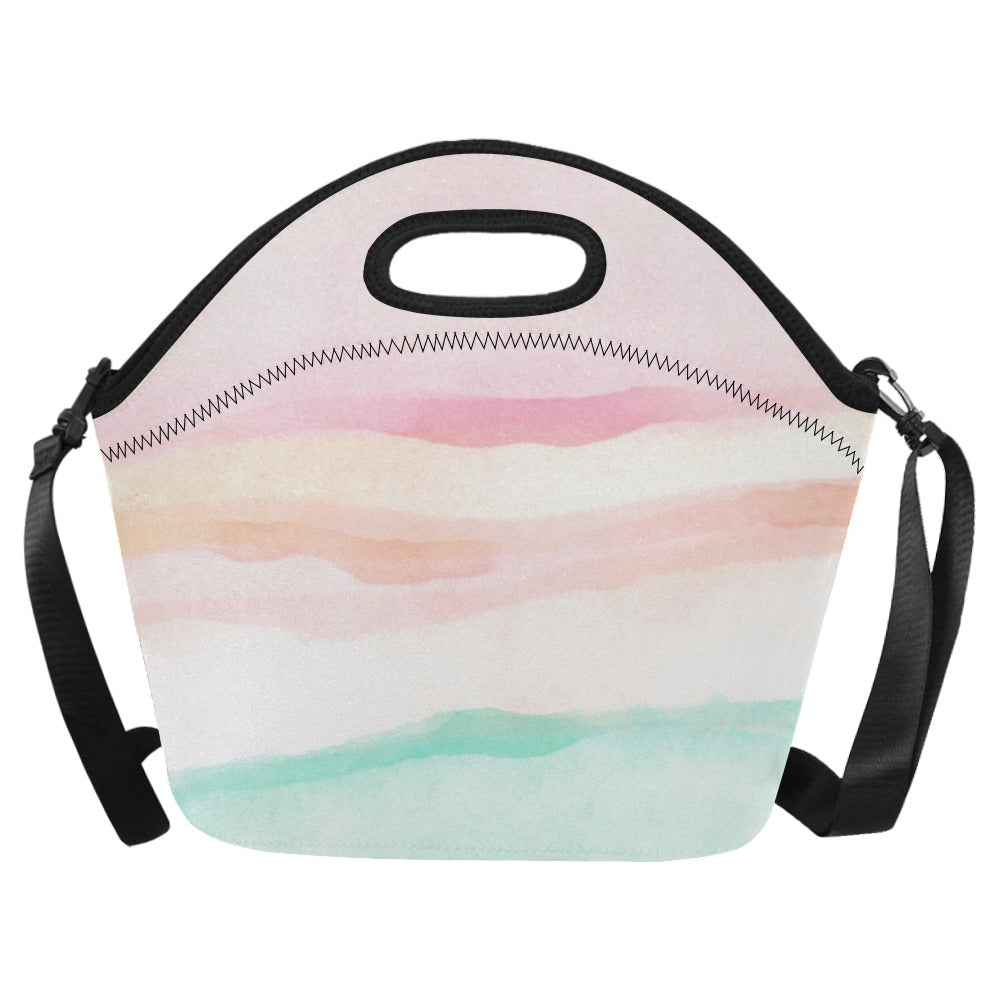 Pastel Stripes - Neoprene Lunch Bag One Size Neoprene Lunch Bag Printed Offshore