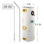 Love Message - 20oz Tall Skinny Tumbler with Lid and Straw