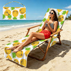 Cool Pineapples Beach Chair Towel Cover with Side Pockets