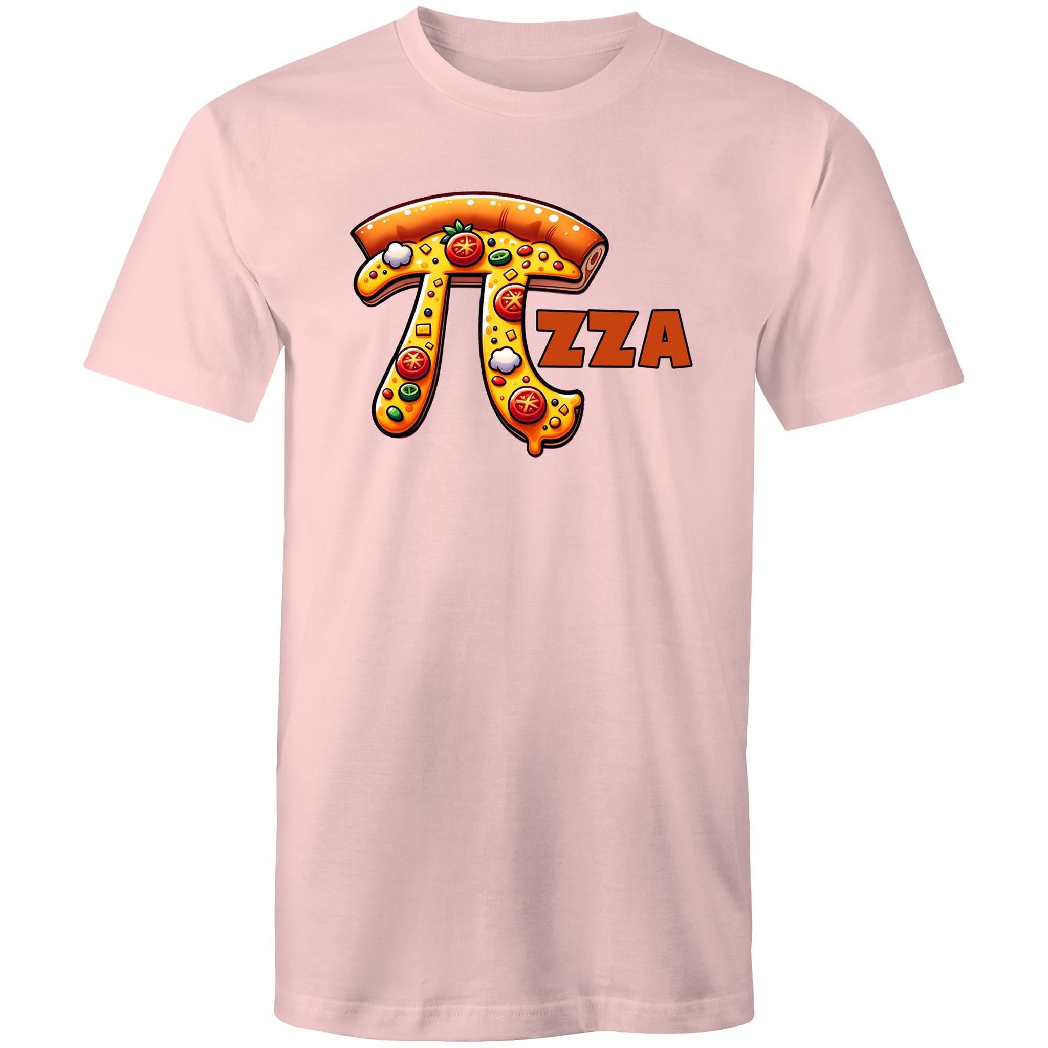 Pi Pizza - Mens T-Shirt Pink Mens T-shirt Food Maths Printed In Australia Science