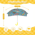 Doughnuts On Blue Kids Safe Round Corner Umbrella Kids Safe Round Corner Umbrella Food Printed Offshore