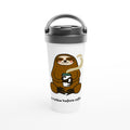 No Talkie Before Coffee, Sloth White 15oz Stainless Steel Travel Mug Default Title Travel Mug animal Coffee Globally Fulfilled