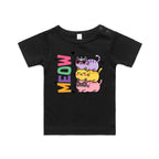 Meow, Colourful Cats AS Colour Baby T-shirt Black Baby T-shirt animal Printed In Australia