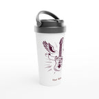 Personalised - Let's Rock - White 15oz Stainless Steel Travel Mug Personalised Travel Mug Globally Fulfilled