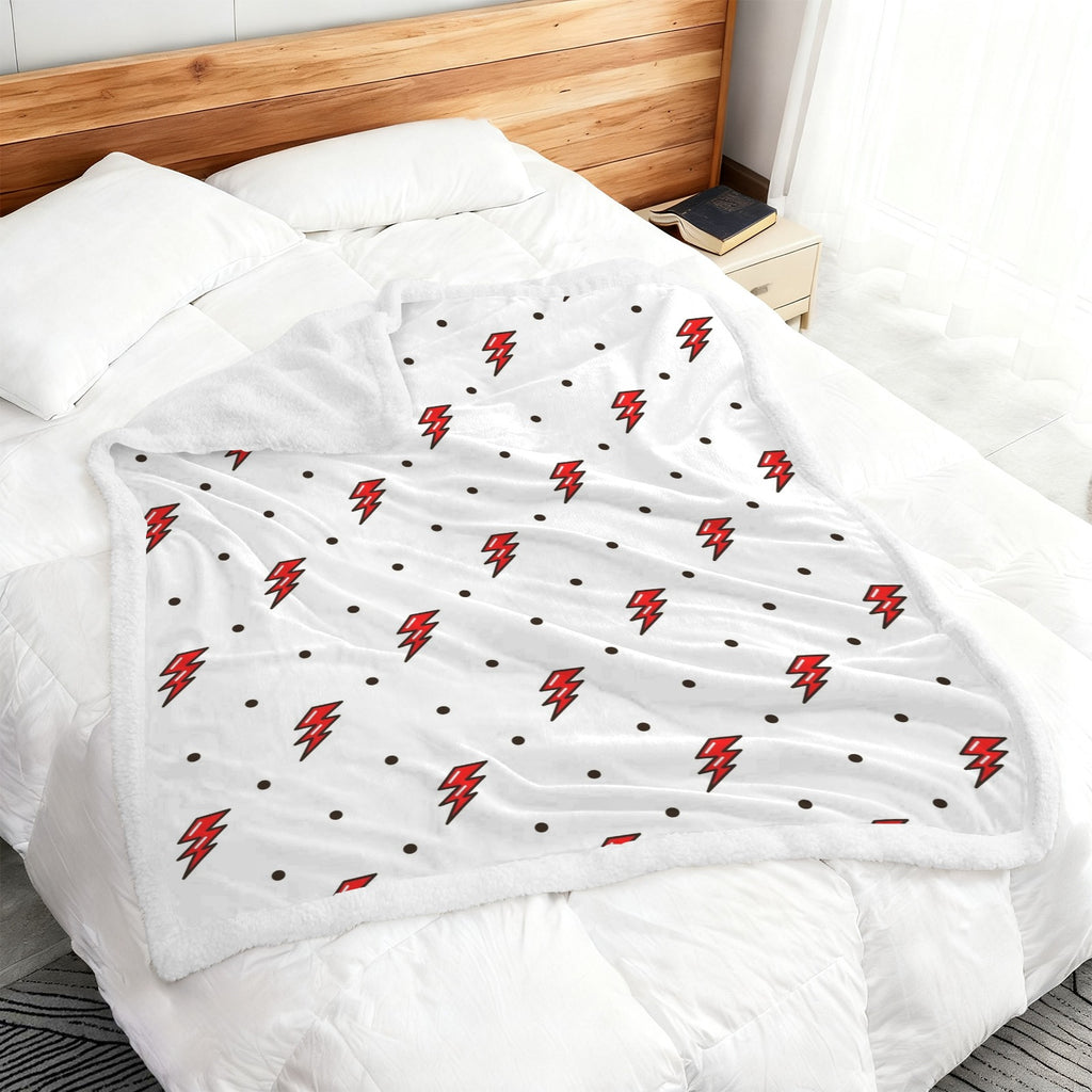 Red Lightning - Double-Layer Fleece Blanket 51"x59"