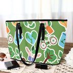 Earth Stickers - Leather Tote Bag-Large