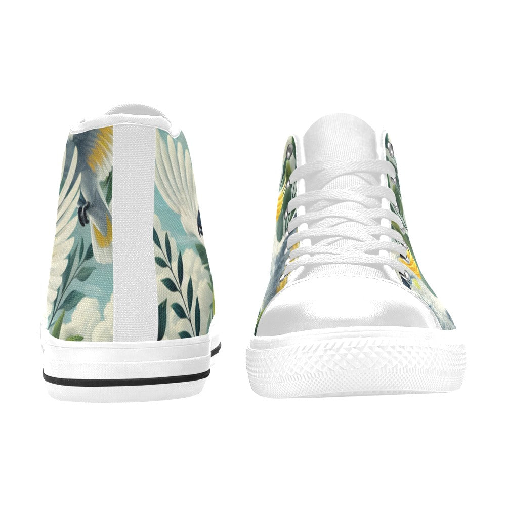 Cockatoo Women's High Top Canvas Shoes Womens Classic High Top Shoes animal Printed Offshore