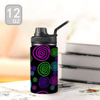 Neon Swirl - Kids Water Bottle with Chug Lid (12 oz)